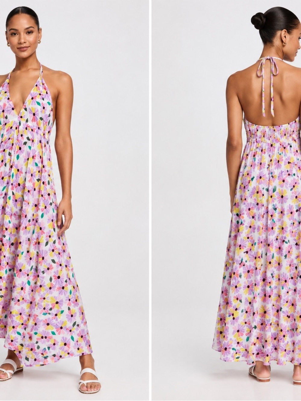 KATE SPADE Pink multi floral Halter Maxi